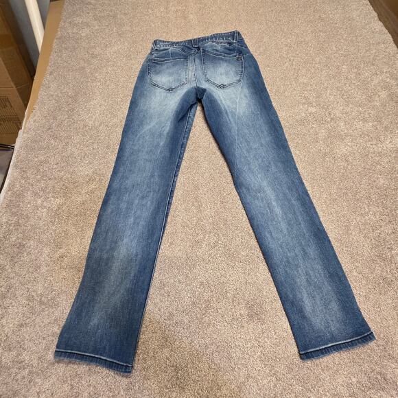 distressed Democracy Ab Solution straight jeans sz 8 high rise blue jeans - Picture 1 of 14